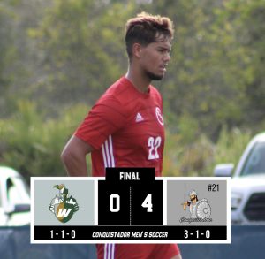 Men's soccer defeats Webber International 4-0. (August 31, 2023)