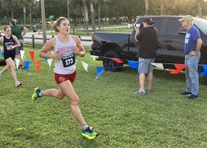 Cross Country runner Christina Adams running.