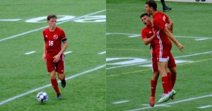 FNU men's soccer players Vinicius Mallmann and Francisco Crimi.