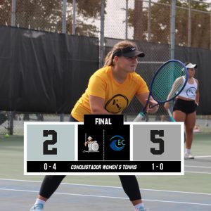 Conquistadors fall 5-2 to Eckerd graphic.