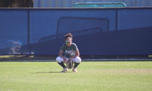 FNU's Ana (Gabi) De Oliveira Obando in the outfield at Keiser University.