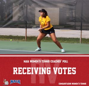 FNU women's tennis receives votes in third NAIA Coaches' Poll of the 2024 season graphic.