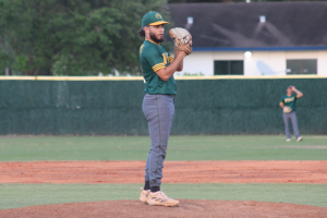 FNU pitcher Bastyan Hernandez on the mound.